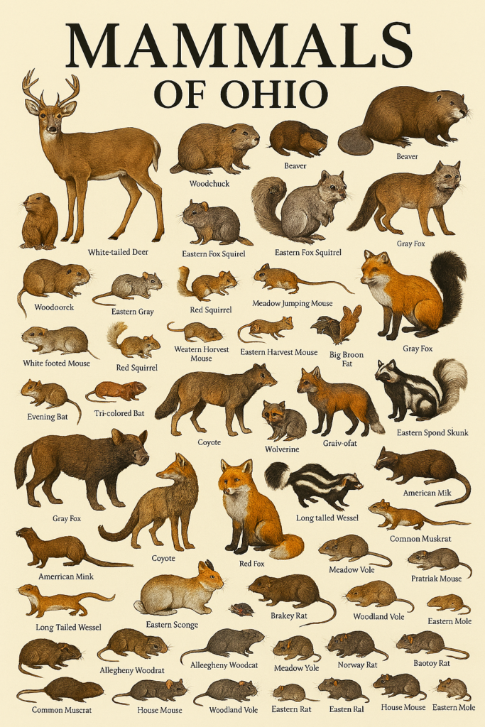 Mammals of Ohio Poster